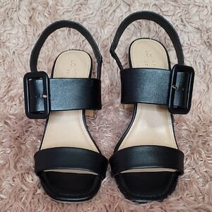 LC Lauren Conrad Black Strap Heels